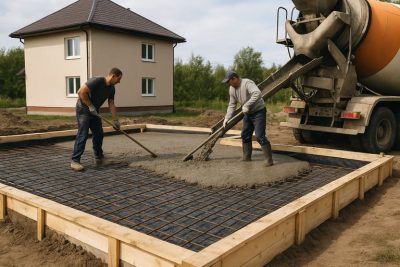 Как залить плиту на ленточный фундамент?