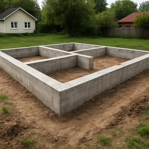 Ленточный фундамент под дом 10×10