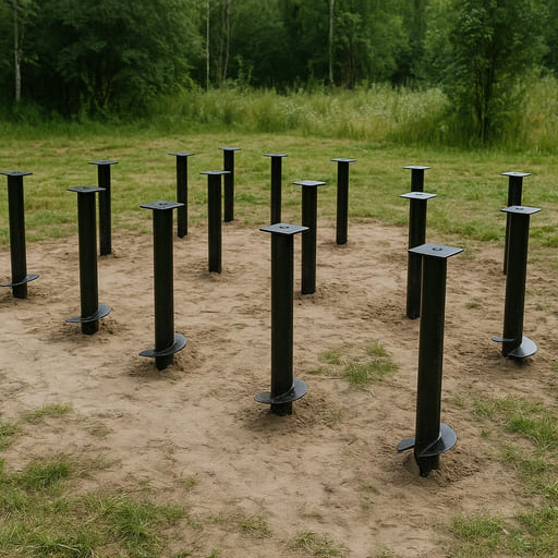 Винтовые сваи Ø89 под баню 6×6